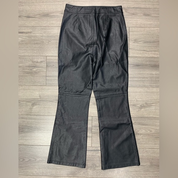 Free People Sasha Croped Kick Flare Faux Leather Pants Black Sz‎ 10 - Picture 12 of 12